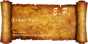 Ecker Pál névjegykártya